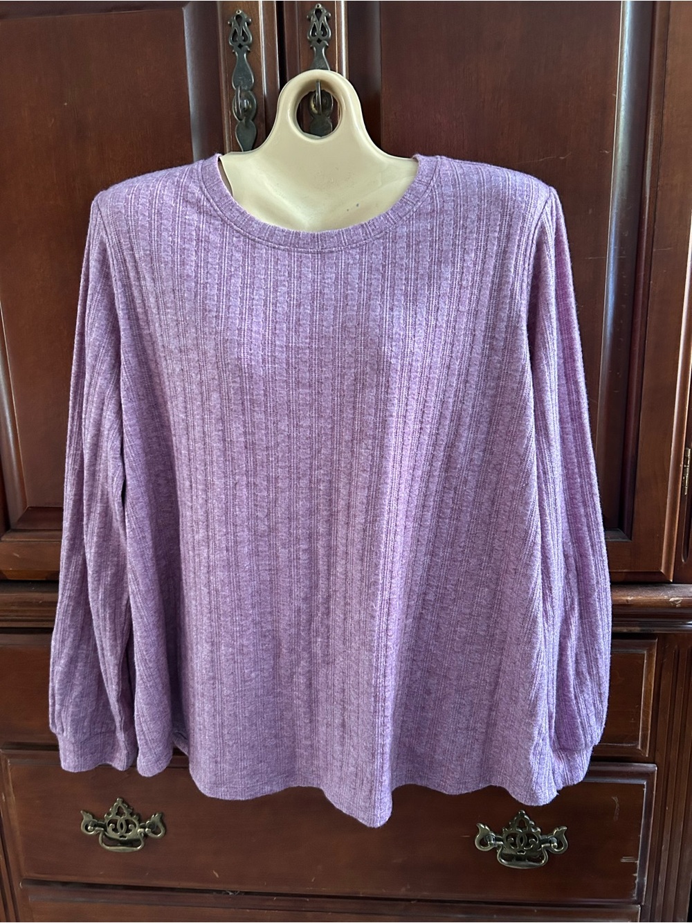 St. John's Bay Sunset Purple Ribbed Crew Neck Sweater